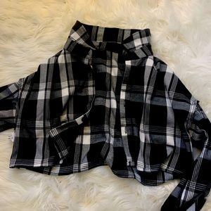 Flannel Crop Top